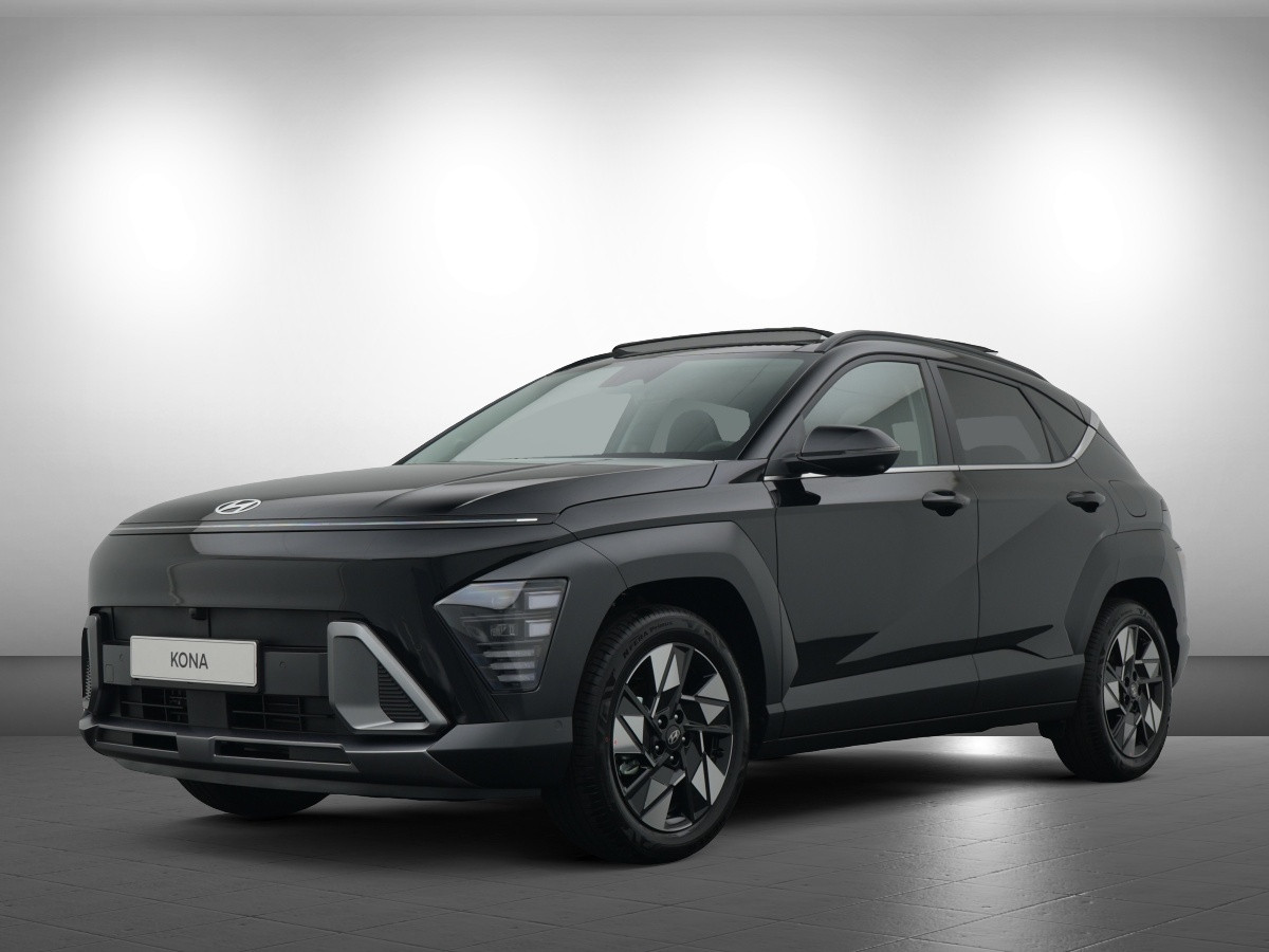 Hyundai Kona 1.6 GDI HEV Premium Sky Full Hybride Automaat met Panorama schuifdak, Navigatie, Lederen bekleding en Climate Control Private lease een KONA Hybrid al vanaf € 409 p/m!